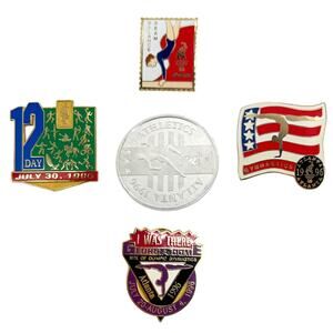 1996 Atlanta Olympic Games lapel pins token set of 5 90s vintage